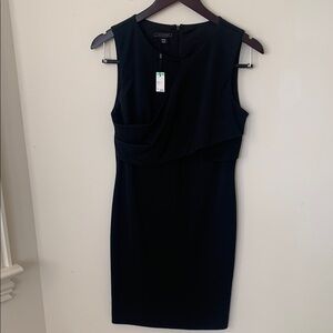 Metaphor Bolero wrap Black Sheath Dress Knee-Length Sleeveless Cocktail SZ M